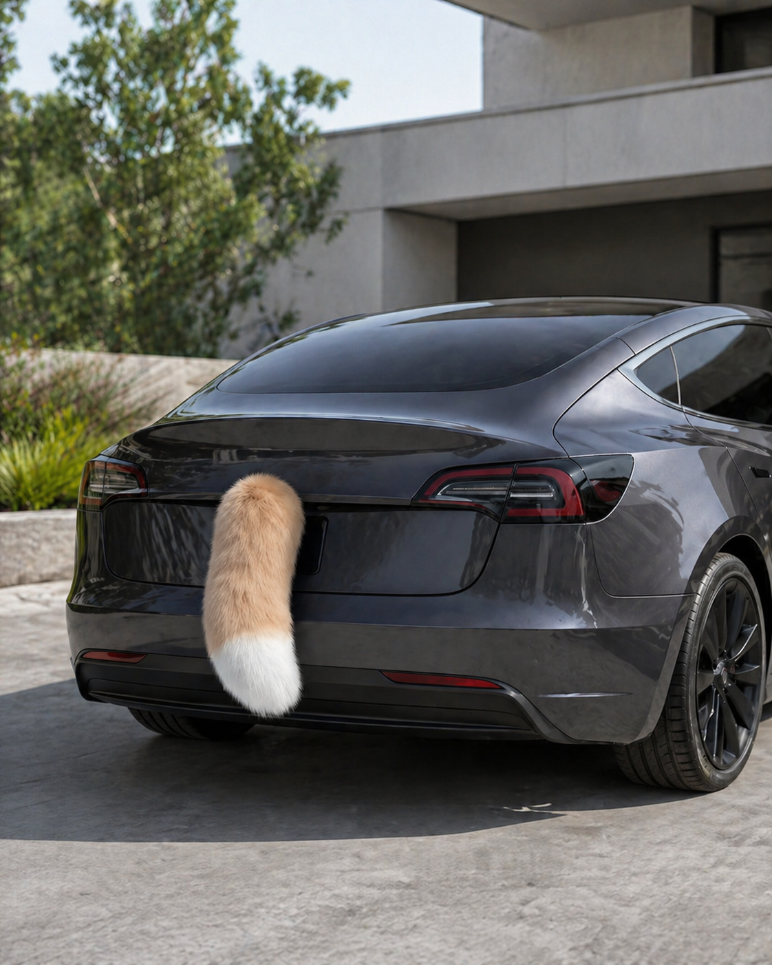 Furry Wagging Car Tail