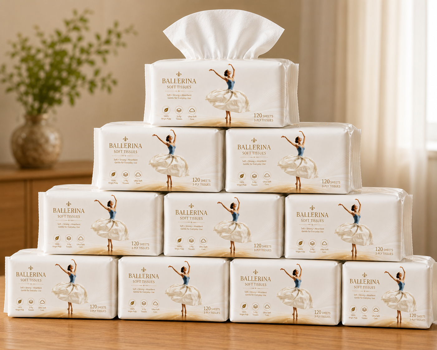 🩰 Ballerina Wooden Tissue Box Holder