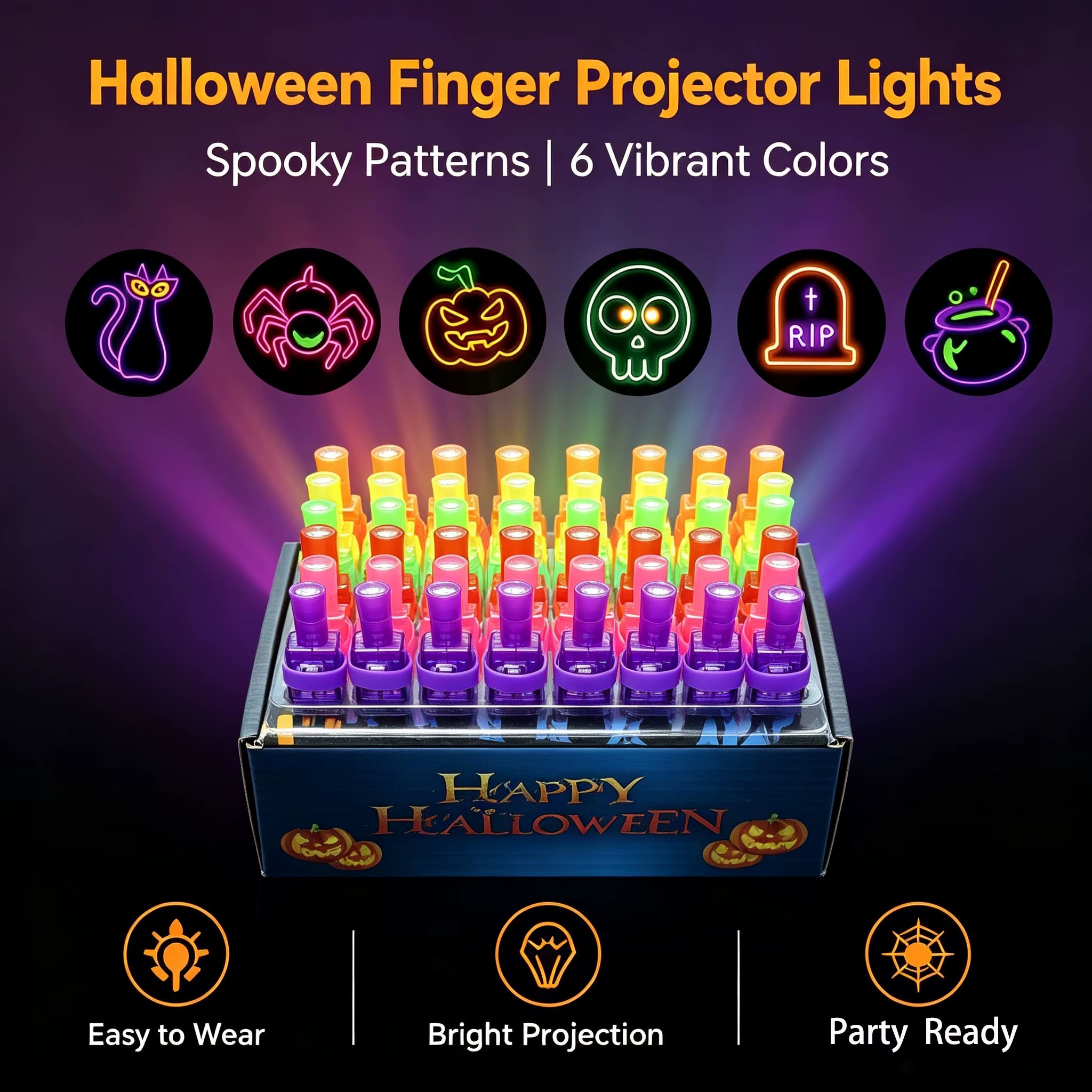 12PCS Halloween LED Finger Lights