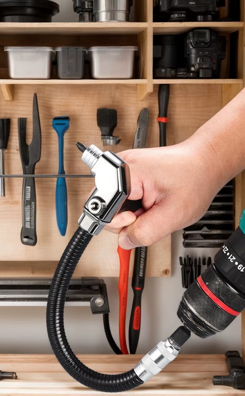 300mm Flexible Shaft Screwdriver Bit Extension with 1/4" Quick-Change Adapter