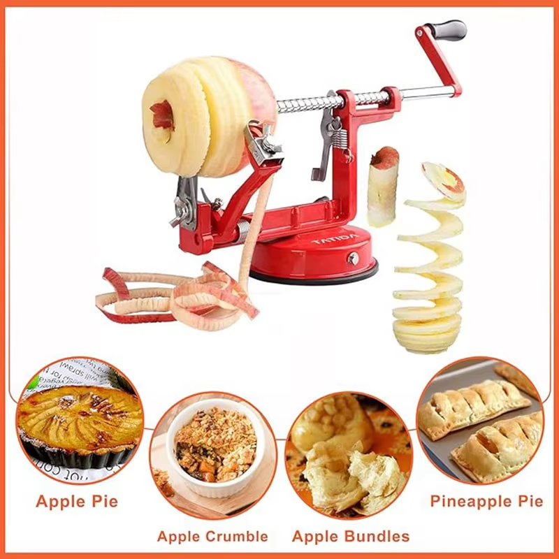 3-in-1 Hand Crank Fruit Peeler – Peel, Slice & Core