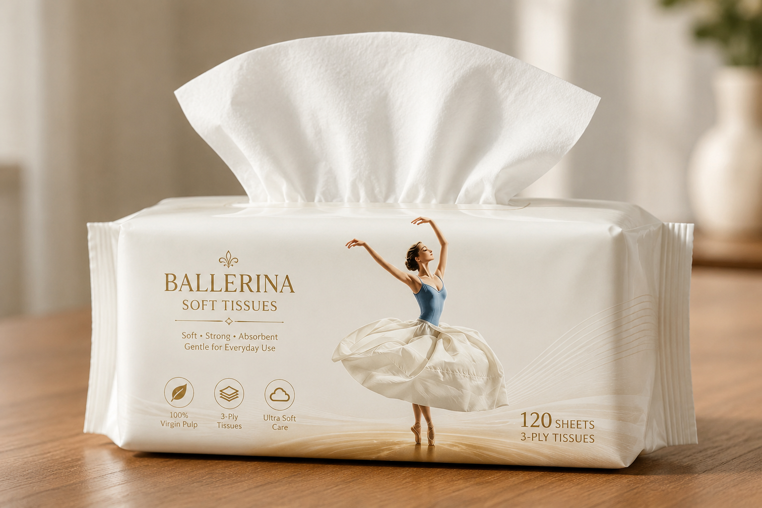 🩰 Ballerina Wooden Tissue Box Holder