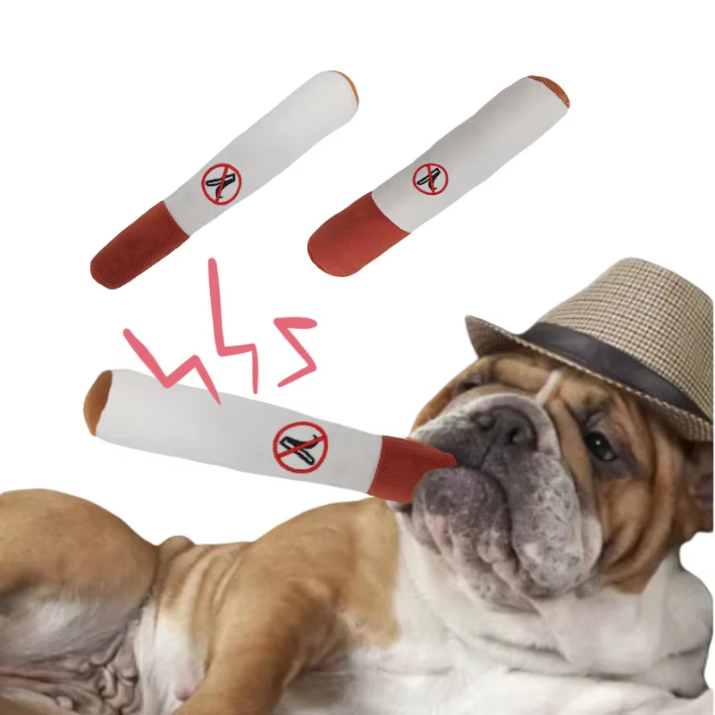 Interactive Squeaky Cigar Dog Toy