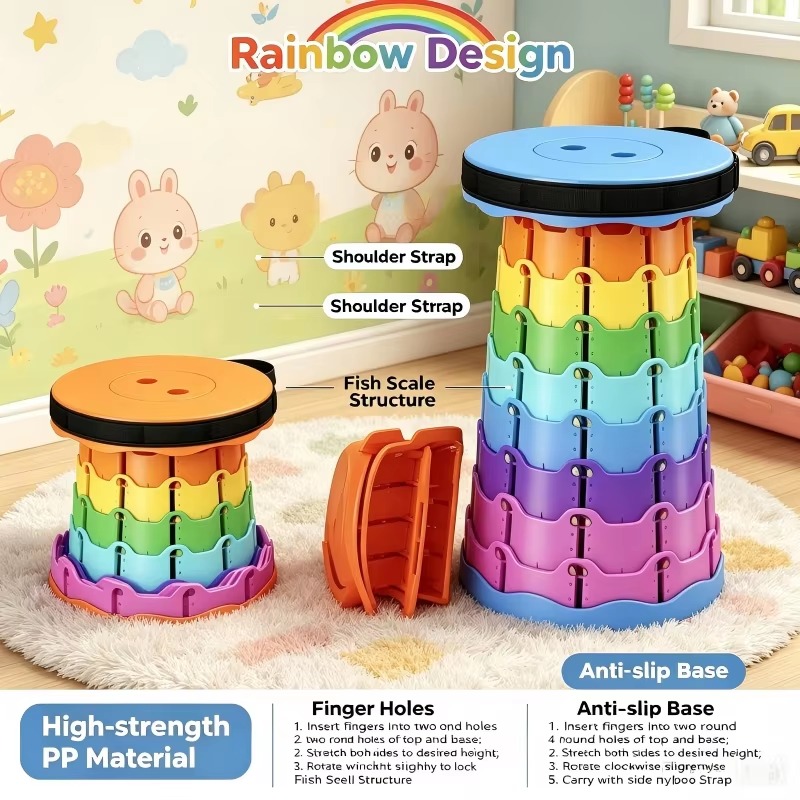 Portable Telescopic Folding Stool