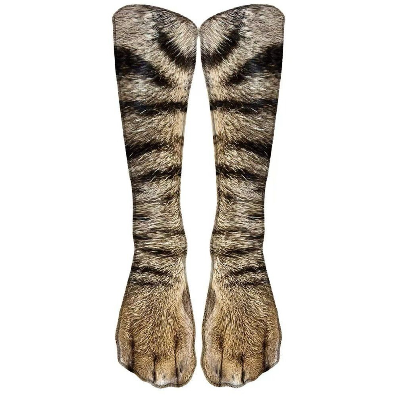 Funny 3D Animal Paw Print Socks – Realistic Cat, Dog & Tiger Novelty Socks