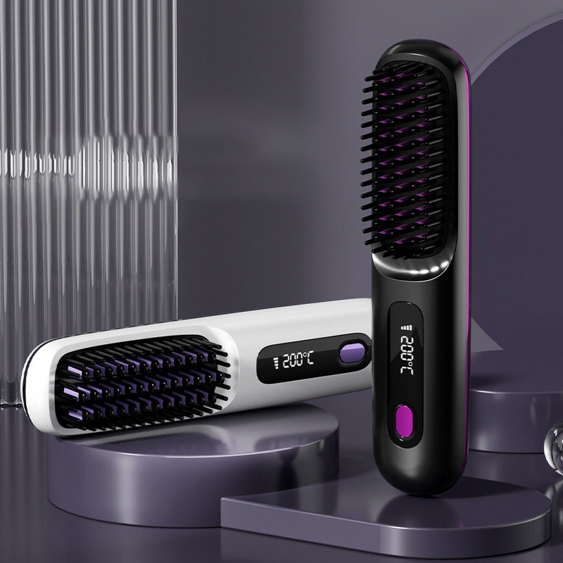 ✨Last Day Special Price £14.98!!💥Wireless Ceramic Heating Hair Straightening Comb💇‍♀️