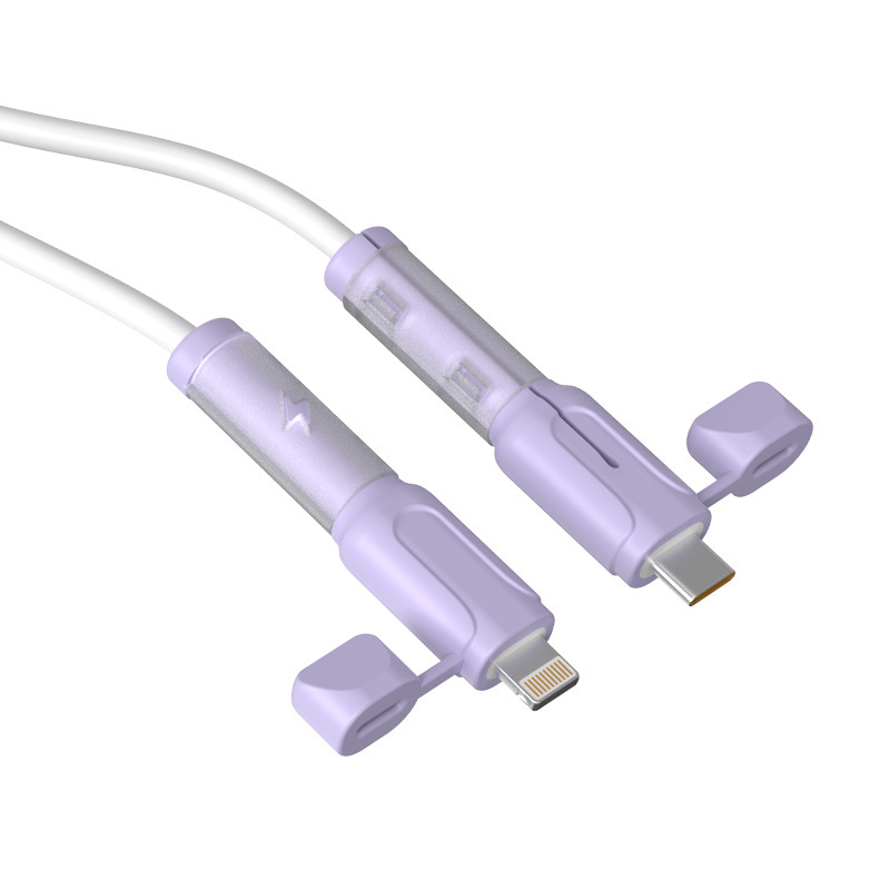 Soft Silicone Charging Cable Protector – Anti-Break Cable Sleeve with Dust Cap