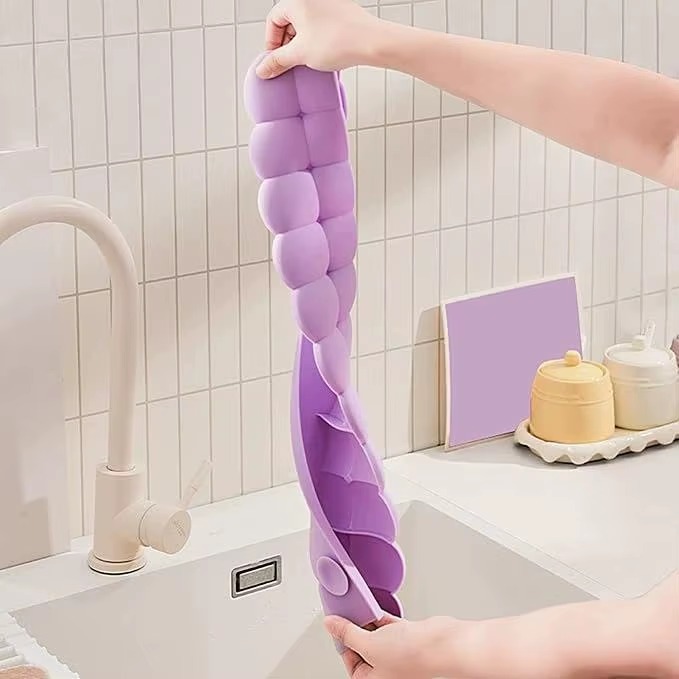 Silicone Sink Splash Guard with Suction Cups – Waterproof Water Barrier for Kitchen Sink