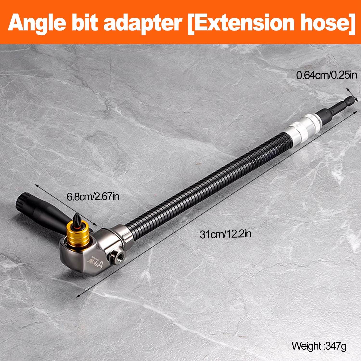 300mm Flexible Shaft Screwdriver Bit Extension with 1/4" Quick-Change Adapter
