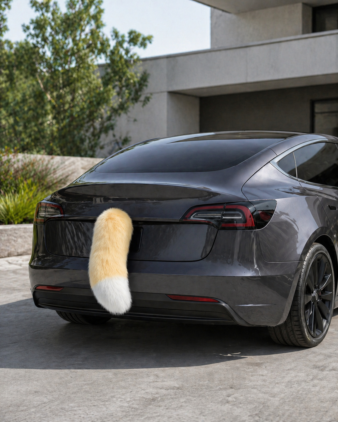 Furry Wagging Car Tail