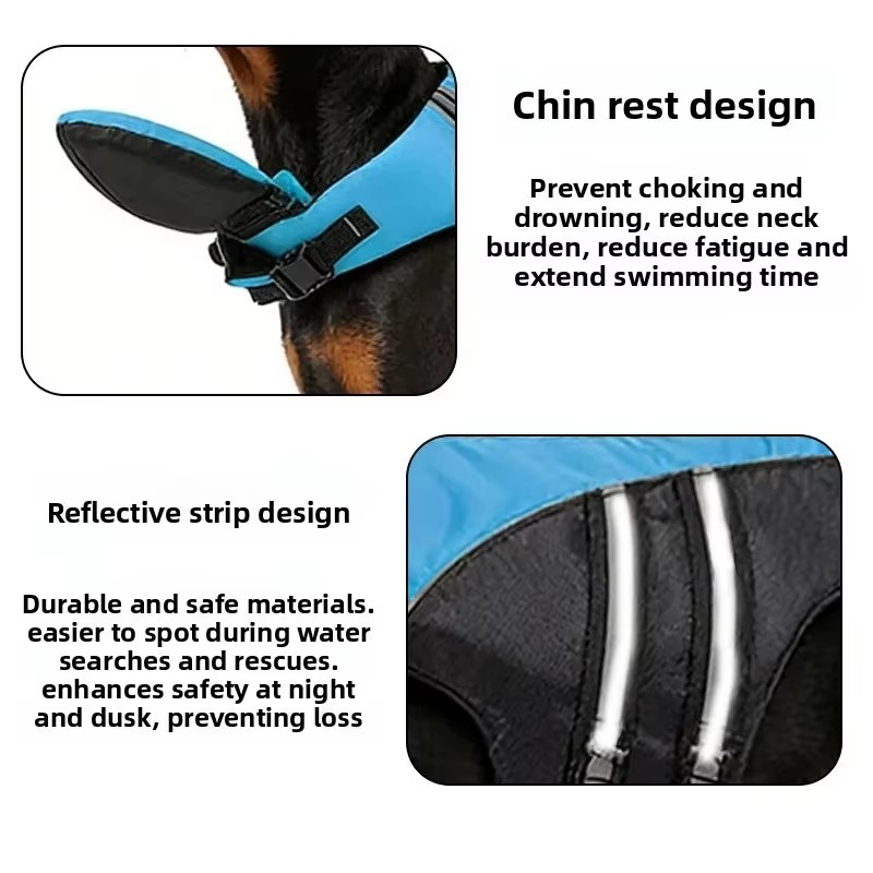 High-Buoyancy Reflective Dog Life Jacket with Rescue Handle