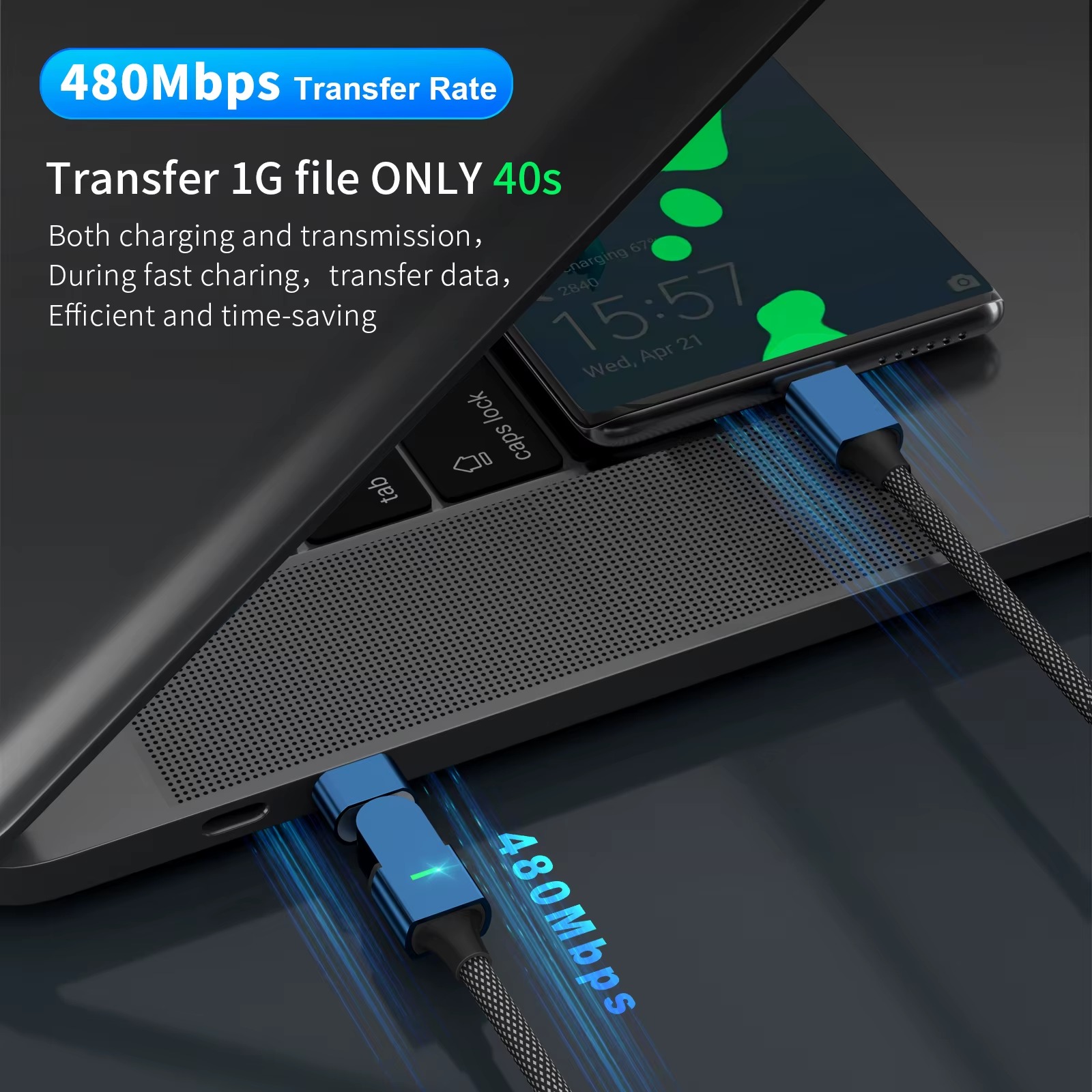 PD100W 180° Rotating 3-in-1 Magnetic Fast Charging Cable – USB-C, Lightning & Micro USB
