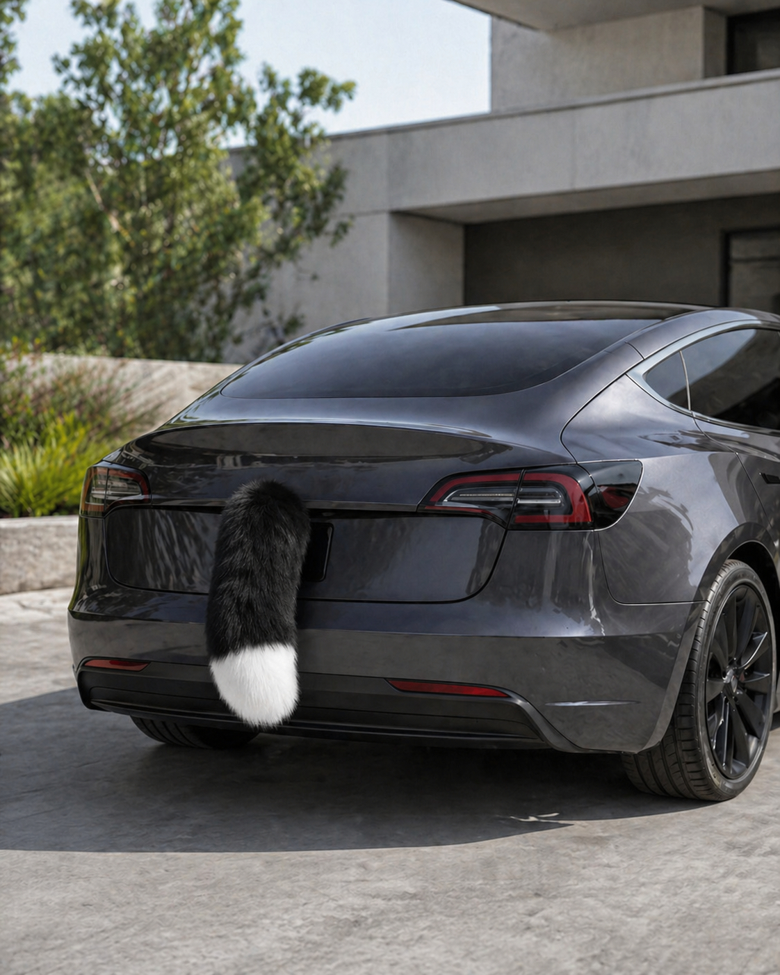 Furry Wagging Car Tail