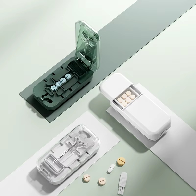 Portable Multi-Size Pill Cutter with Storage Compartment – Halves, Thirds & Quarters