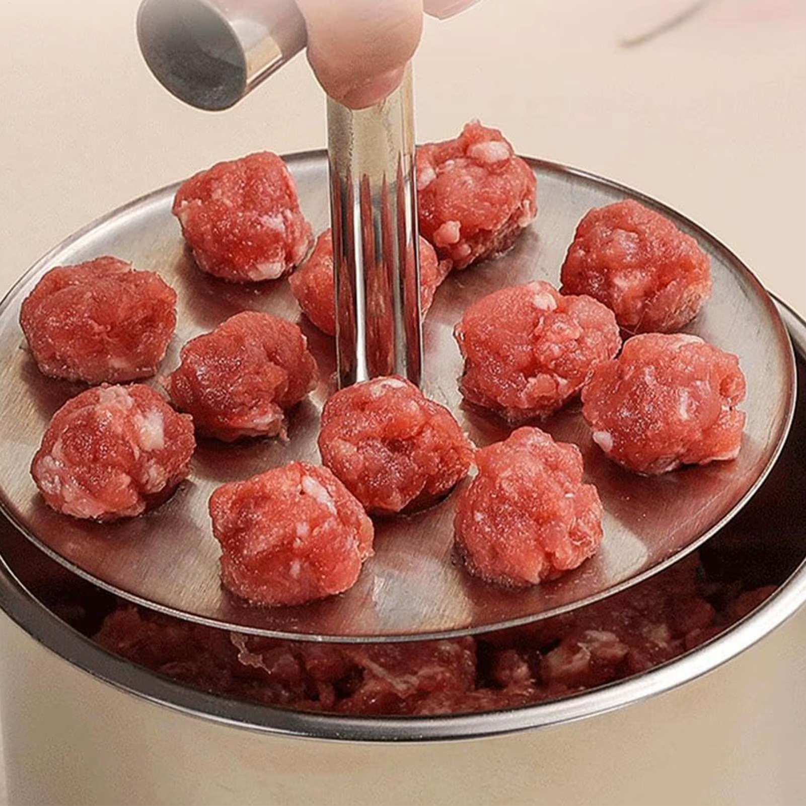 Stainless Steel Hand Press Meatball Maker – Quick & Easy Meatball Molding Tool