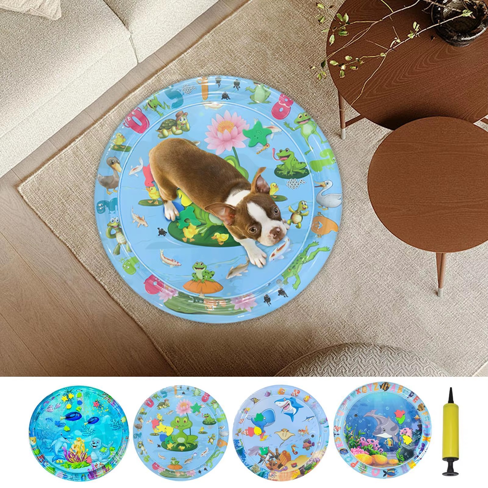 Cooling Water Sensory Mat for Cats – Inflatable Interactive Pet Play Mat with Pump