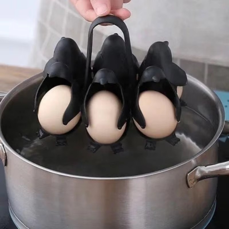Cute Penguin Egg Boiler & Steamer Rack with Handle
