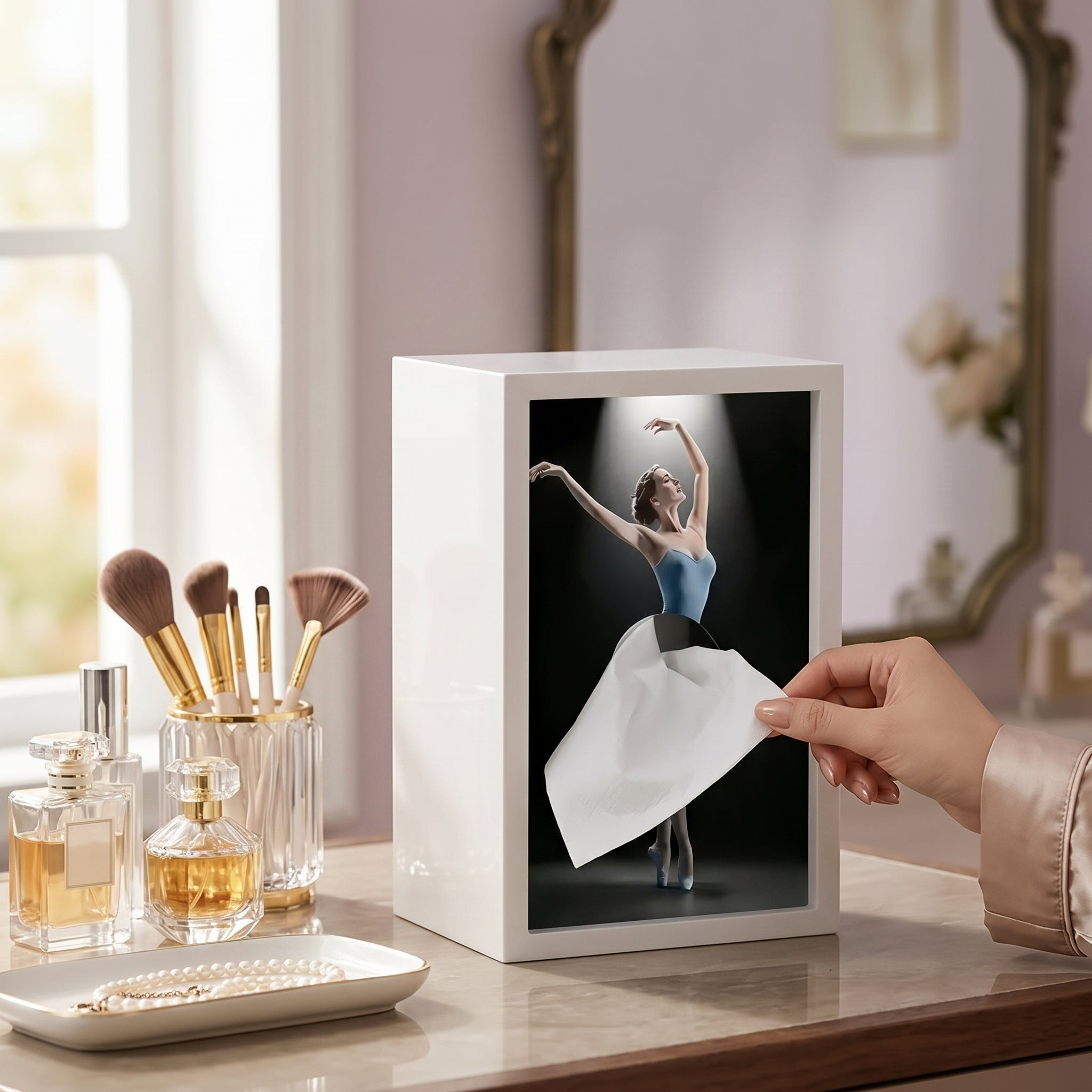 🩰 Ballerina Wooden Tissue Box Holder