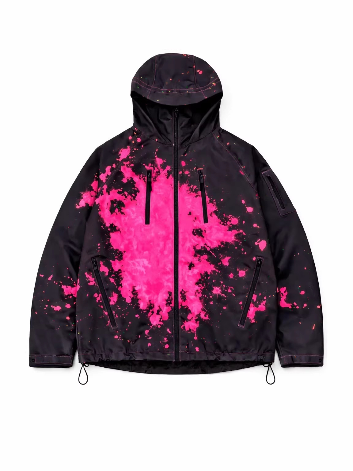 Men’s Color Changing Thermochromic Waterproof Jacket – Hooded Windproof Outdoor Windbreaker