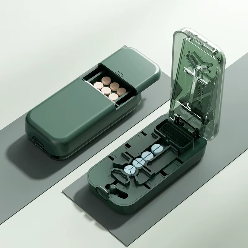 Portable Multi-Size Pill Cutter with Storage Compartment – Halves, Thirds & Quarters