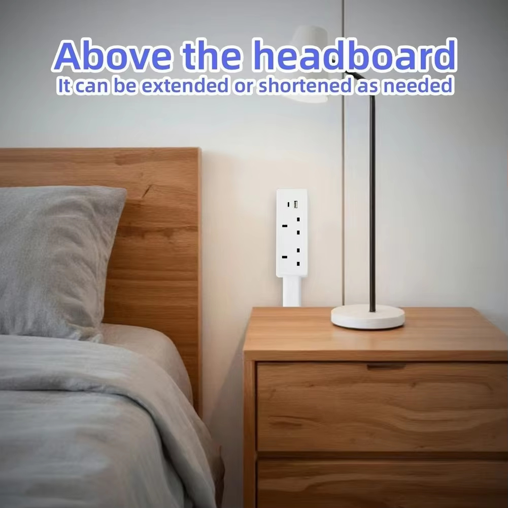 Retractable Outlet Extender with USB-A & USB-C – US/UK/AU