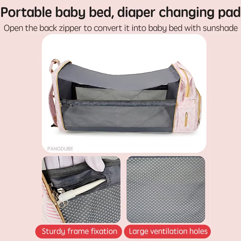 Foldable Baby Diaper Backpack with Changing Mat