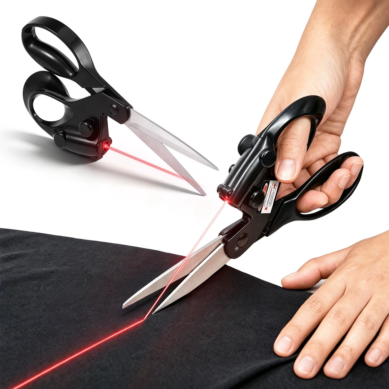 Laser Guided Precision Fabric Scissors – Straight Cutting Sewing & Craft Shears