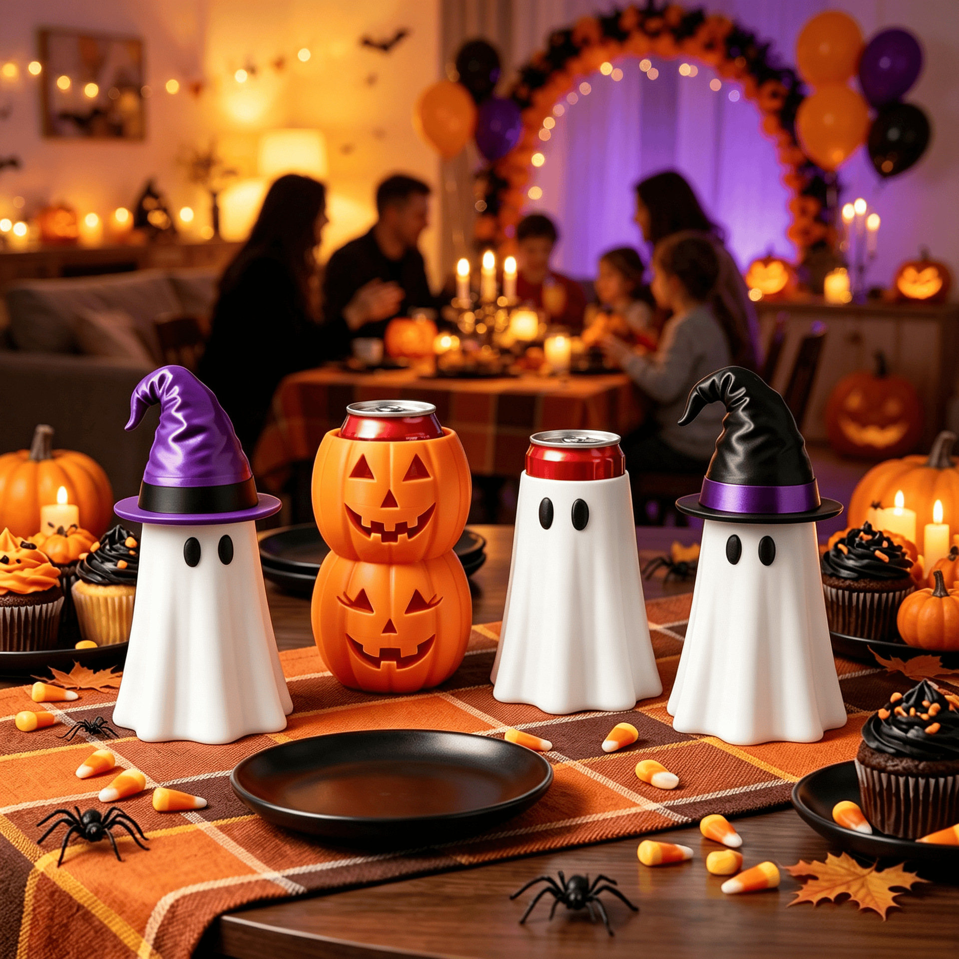 Halloween Ghost Can Holder – 3D Printed Spooky Witch Hat Beverage Can Stand
