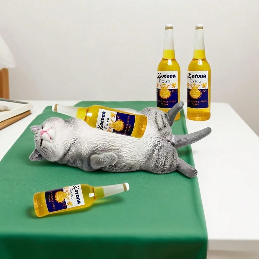 Cute Sleeping Pet Resin Figurines 🐶🐱🍺