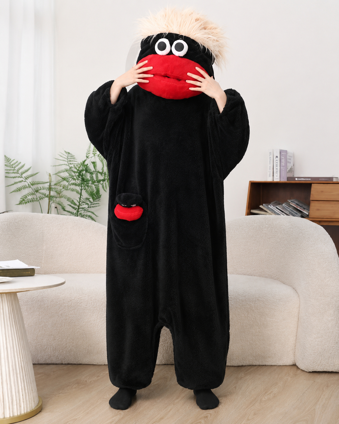 👹 Funny Big Mouth Monster Onesie Pajamas