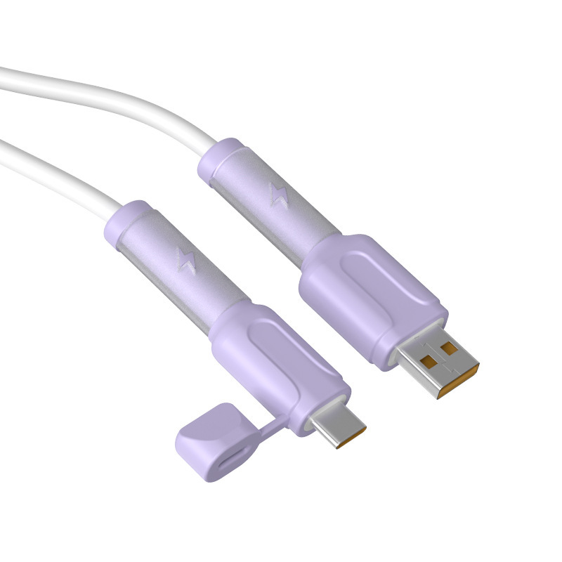 Soft Silicone Charging Cable Protector – Anti-Break Cable Sleeve with Dust Cap