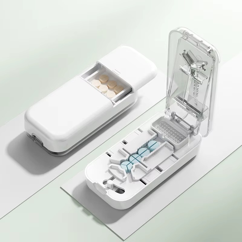 Portable Multi-Size Pill Cutter with Storage Compartment – Halves, Thirds & Quarters