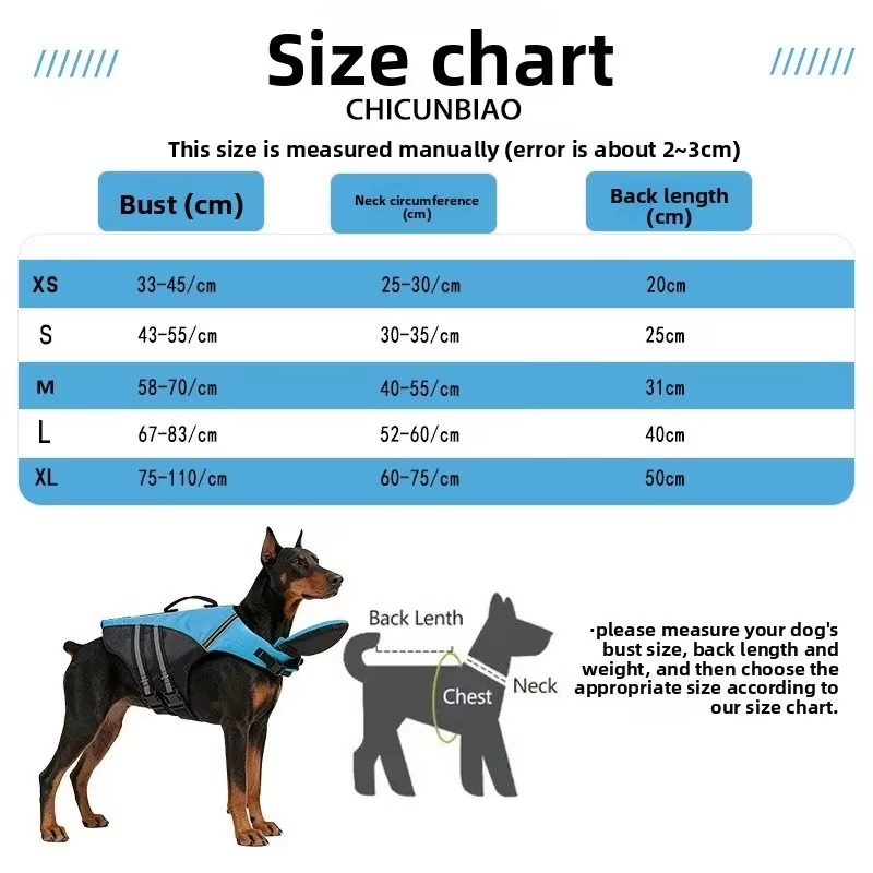 High-Buoyancy Reflective Dog Life Jacket with Rescue Handle