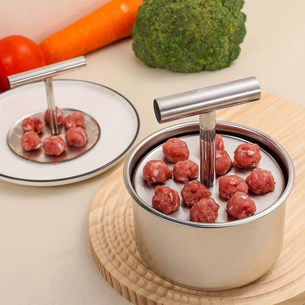 Stainless Steel Hand Press Meatball Maker – Quick & Easy Meatball Molding Tool