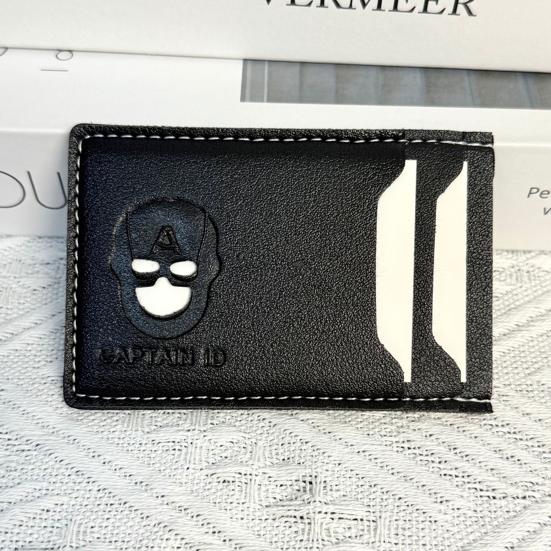 Personalized Leather Mask ID Card Holder Wallet