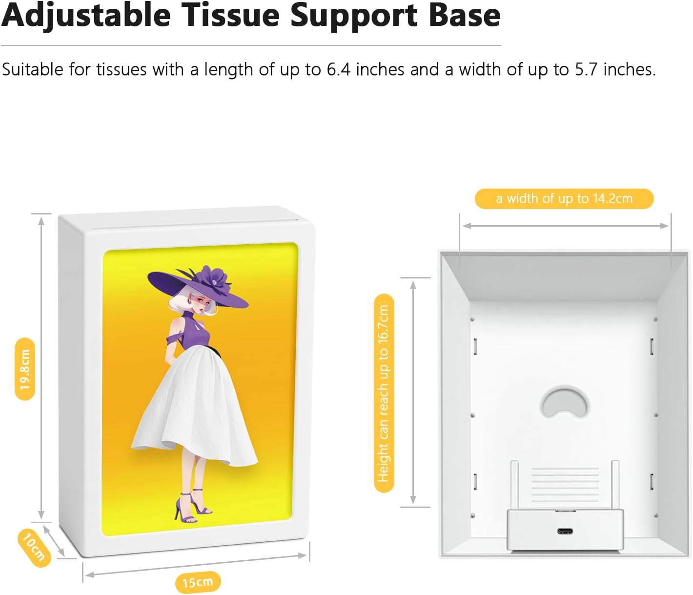  ✨ DIY Lady Skirt Tissue Box Holder with Light & 3 Art Inserts🩰
