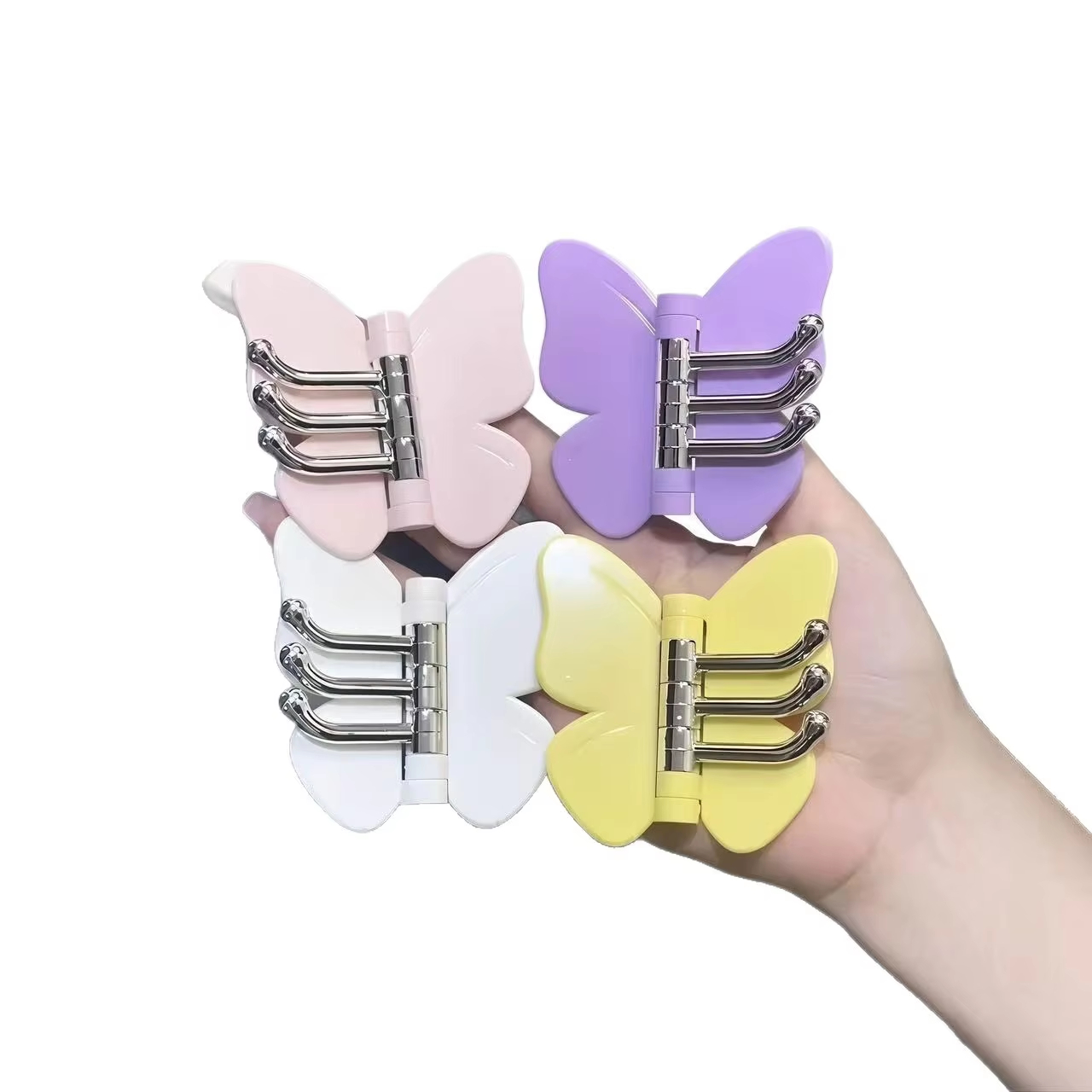 Butterfly Rotating Wall Hook – Punch-Free 3-Hook Organizer