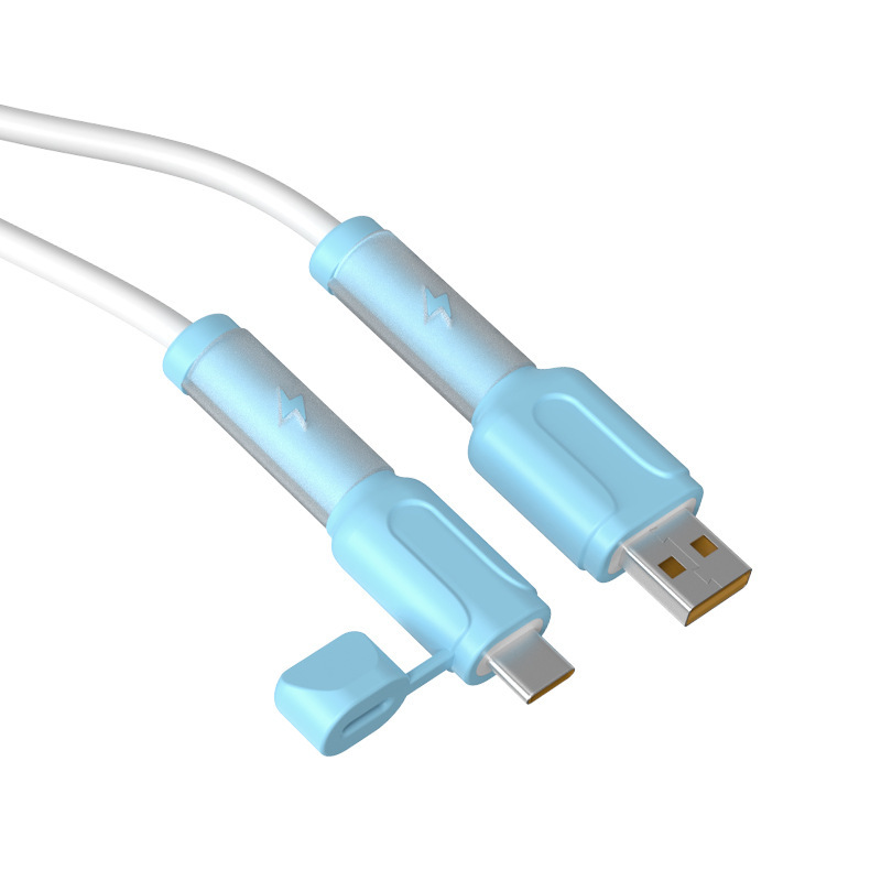 Soft Silicone Charging Cable Protector – Anti-Break Cable Sleeve with Dust Cap
