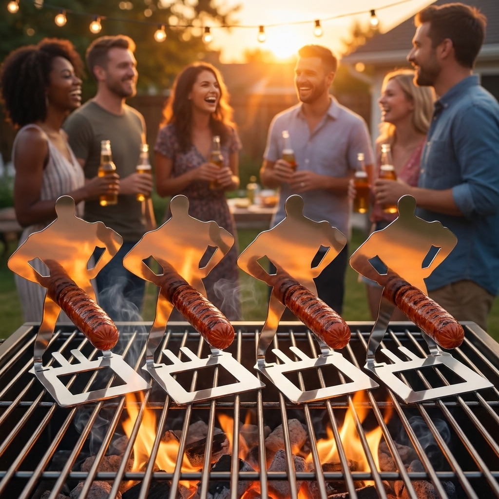💪 Funny Muscle Man Sausage Grill