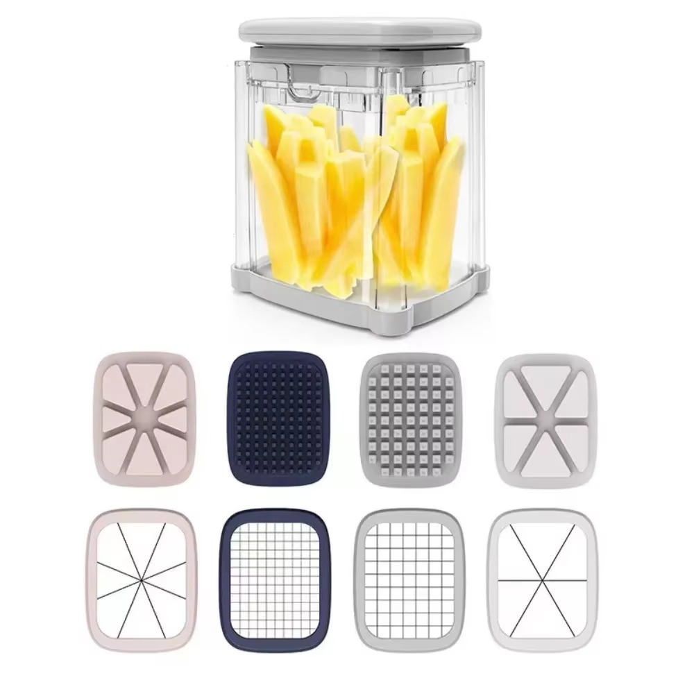 4-in-1 French Fry Cutter & Vegetable Chopper with Interchangeable Blades