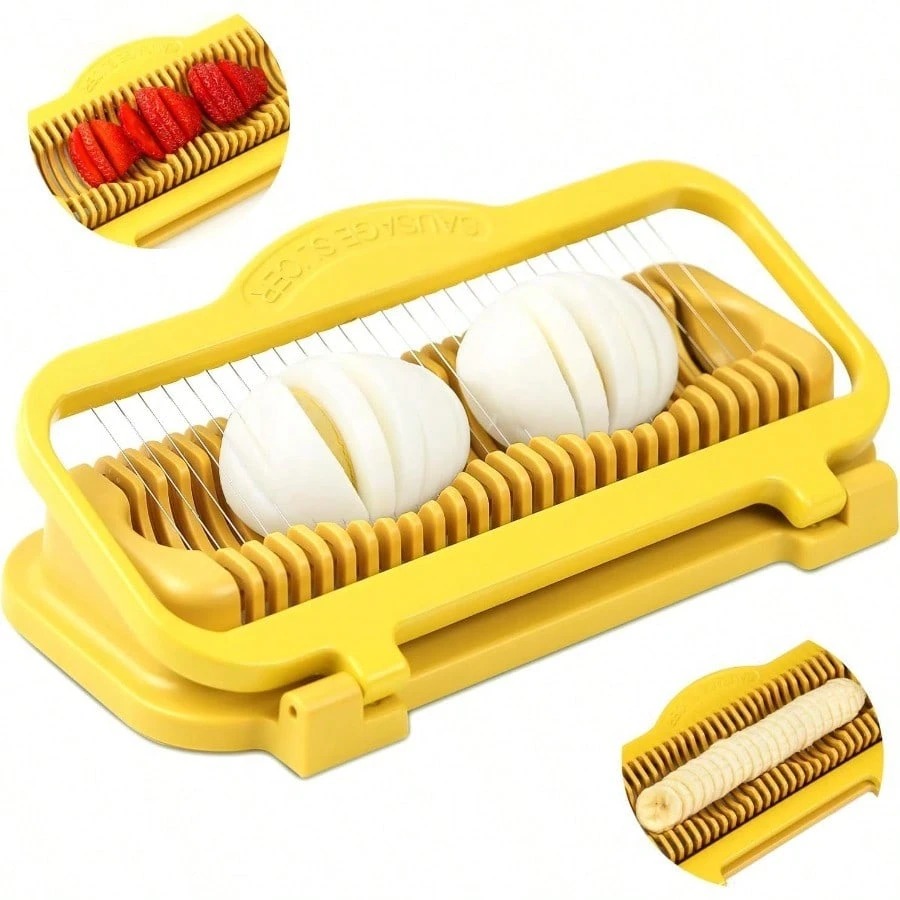Large Multipurpose Egg & Fruit Slicer – Stainless Steel Wire Cutter