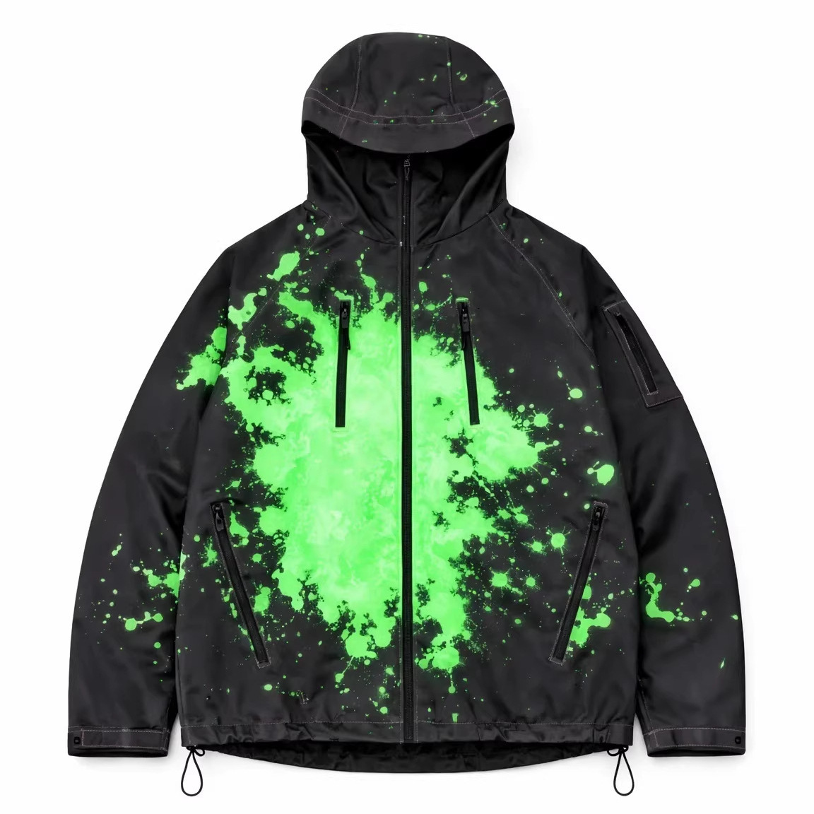 Men’s Color Changing Thermochromic Waterproof Jacket – Hooded Windproof Outdoor Windbreaker