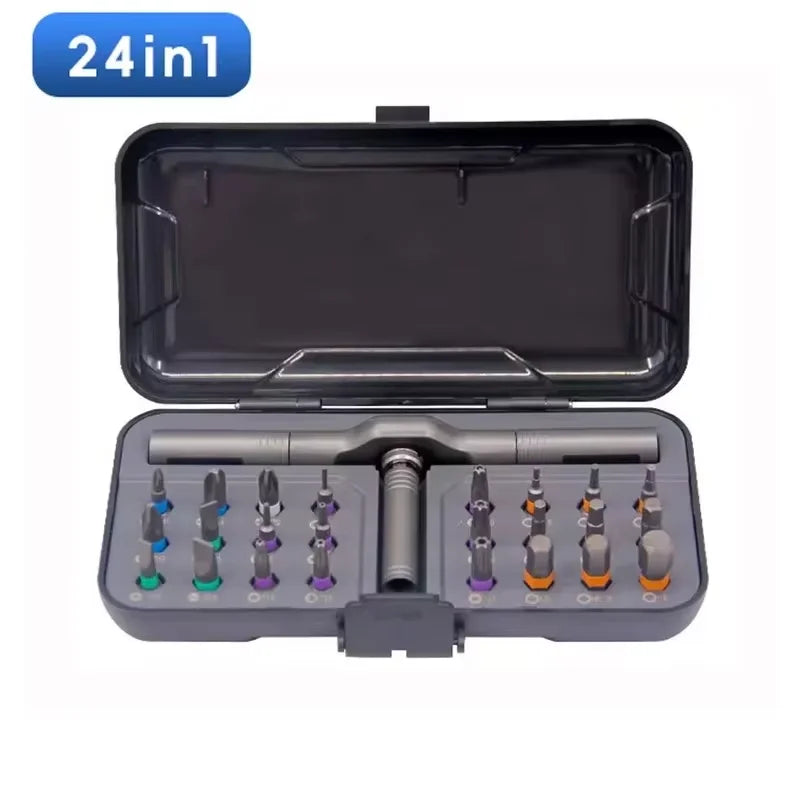 24-in-1 Magnetic Screwdriver Set – Telescoping Ratchet Precision Repair Tool Kit