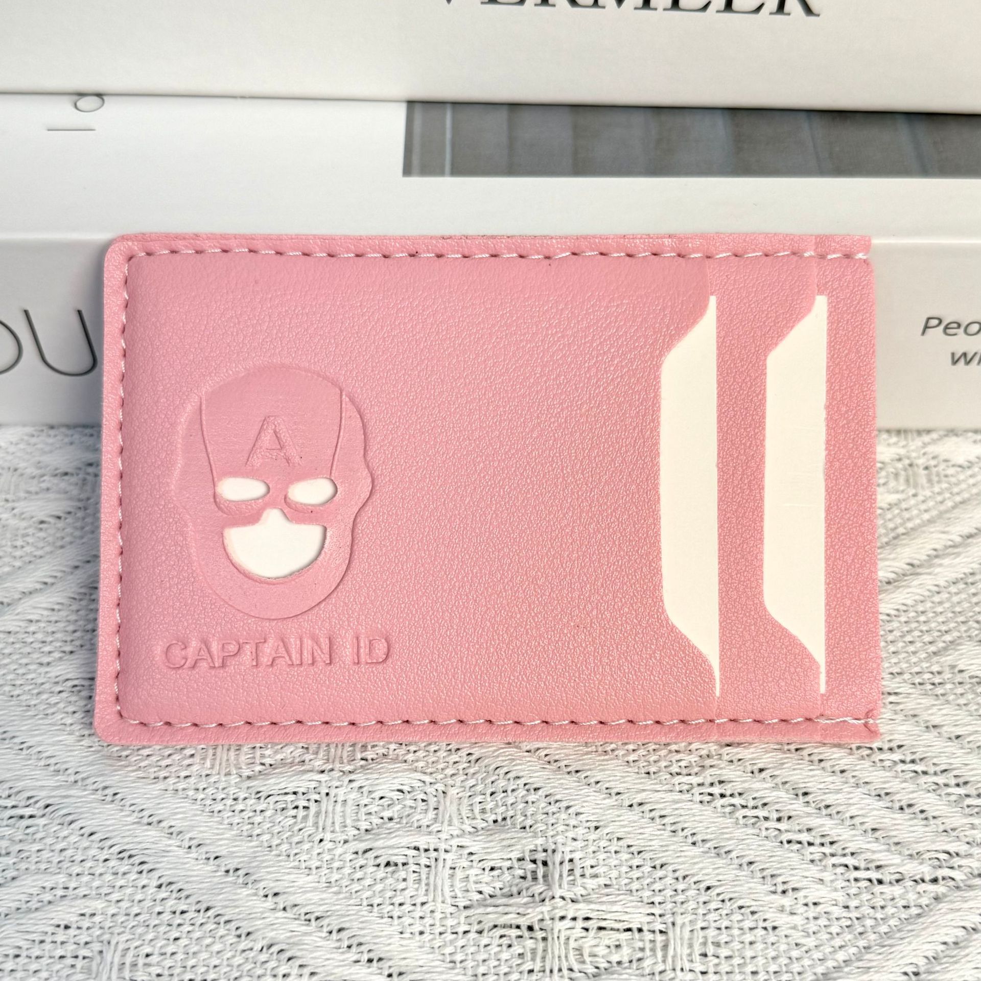 Personalized Leather Mask ID Card Holder Wallet