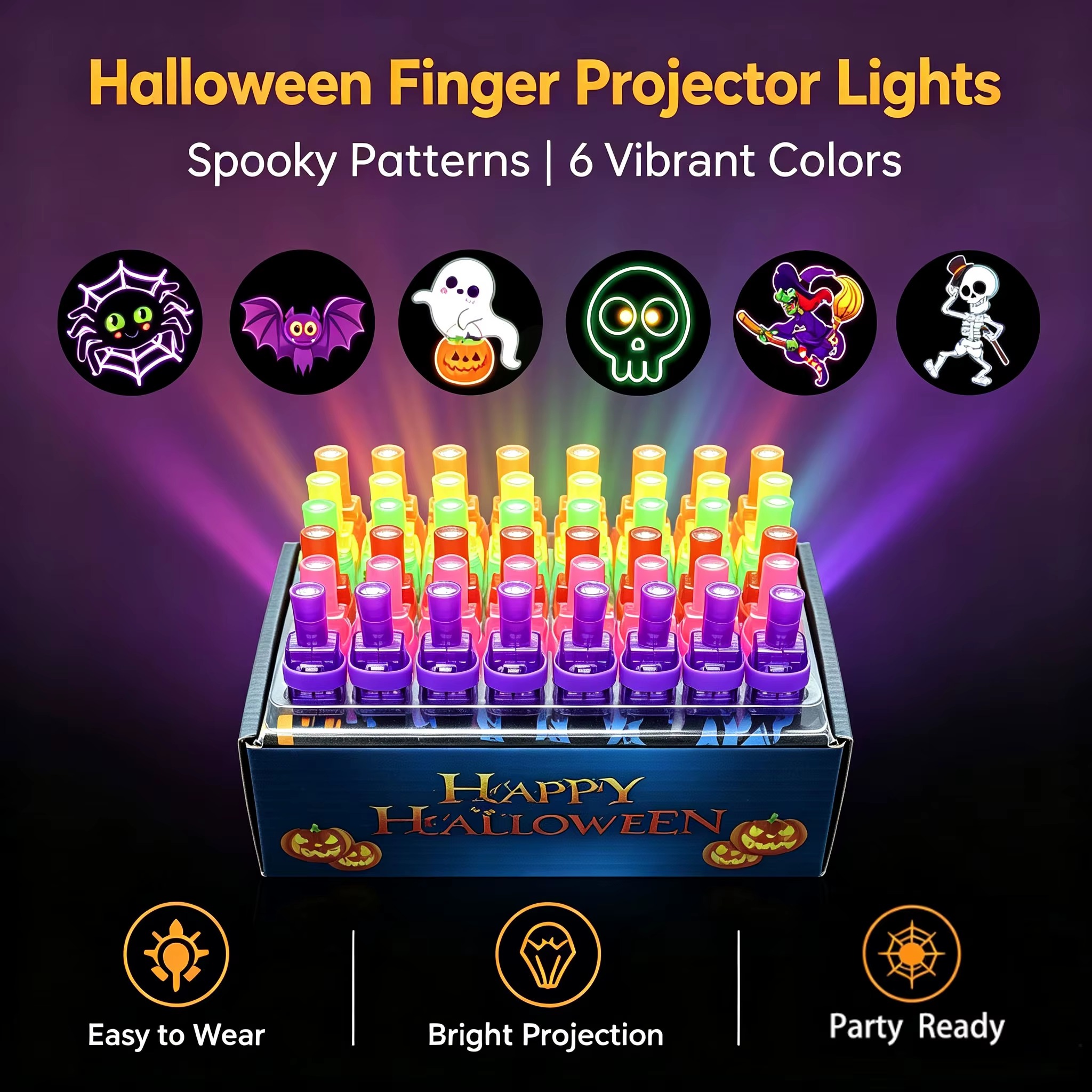 12PCS Halloween LED Finger Lights
