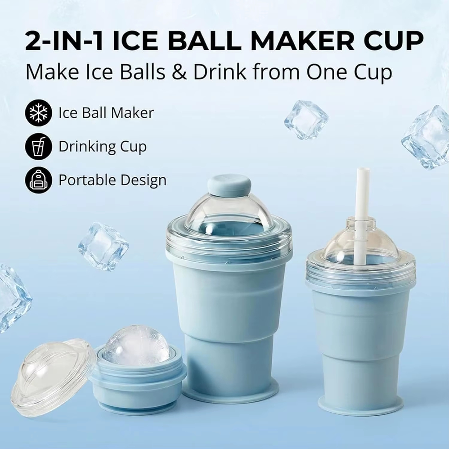 🧊 2-in-1 Ice Ball Maker & Cup