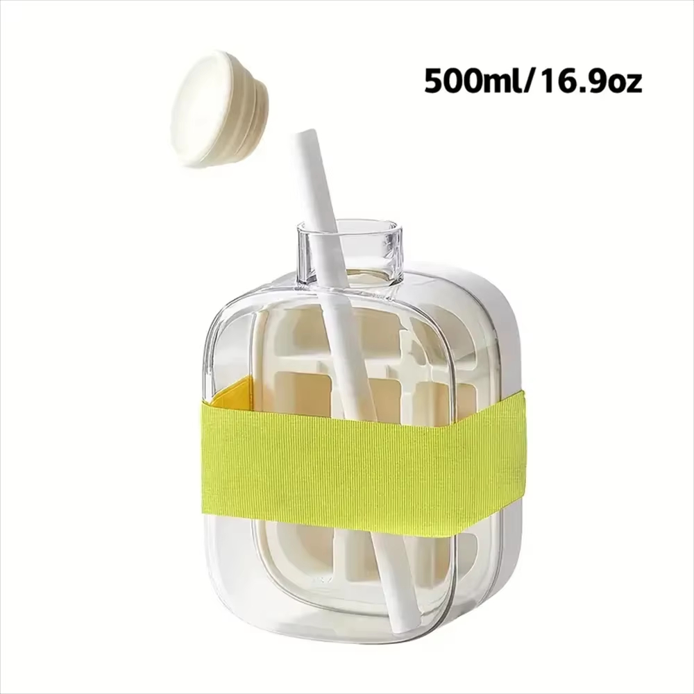 2-in-1 Ice Cube Bottle with Straw