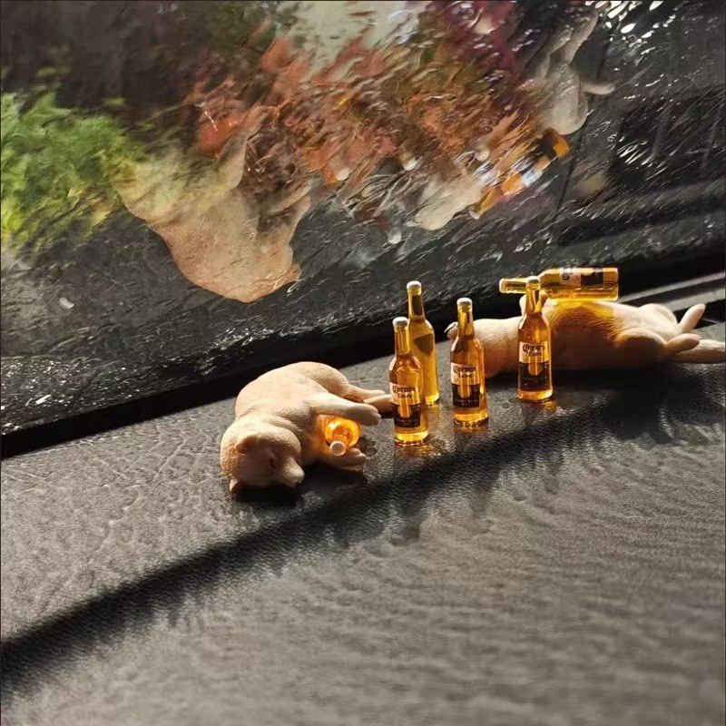 Cute Sleeping Pet Resin Figurines 🐶🐱🍺