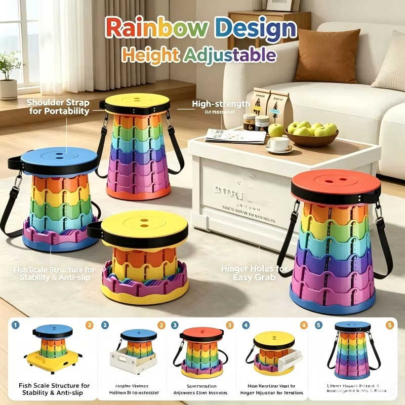Portable Telescopic Folding Stool