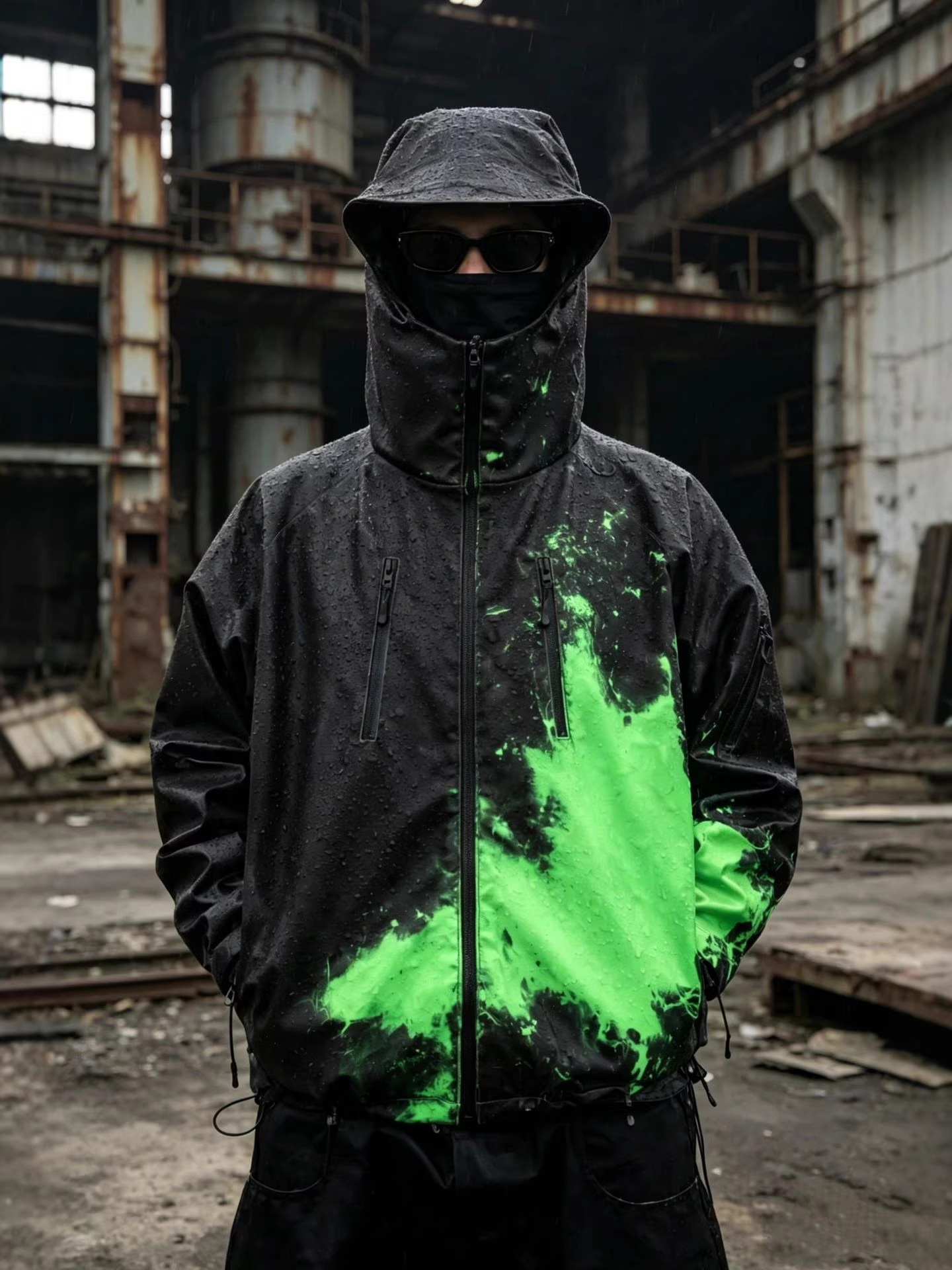 Men’s Color Changing Thermochromic Waterproof Jacket – Hooded Windproof Outdoor Windbreaker